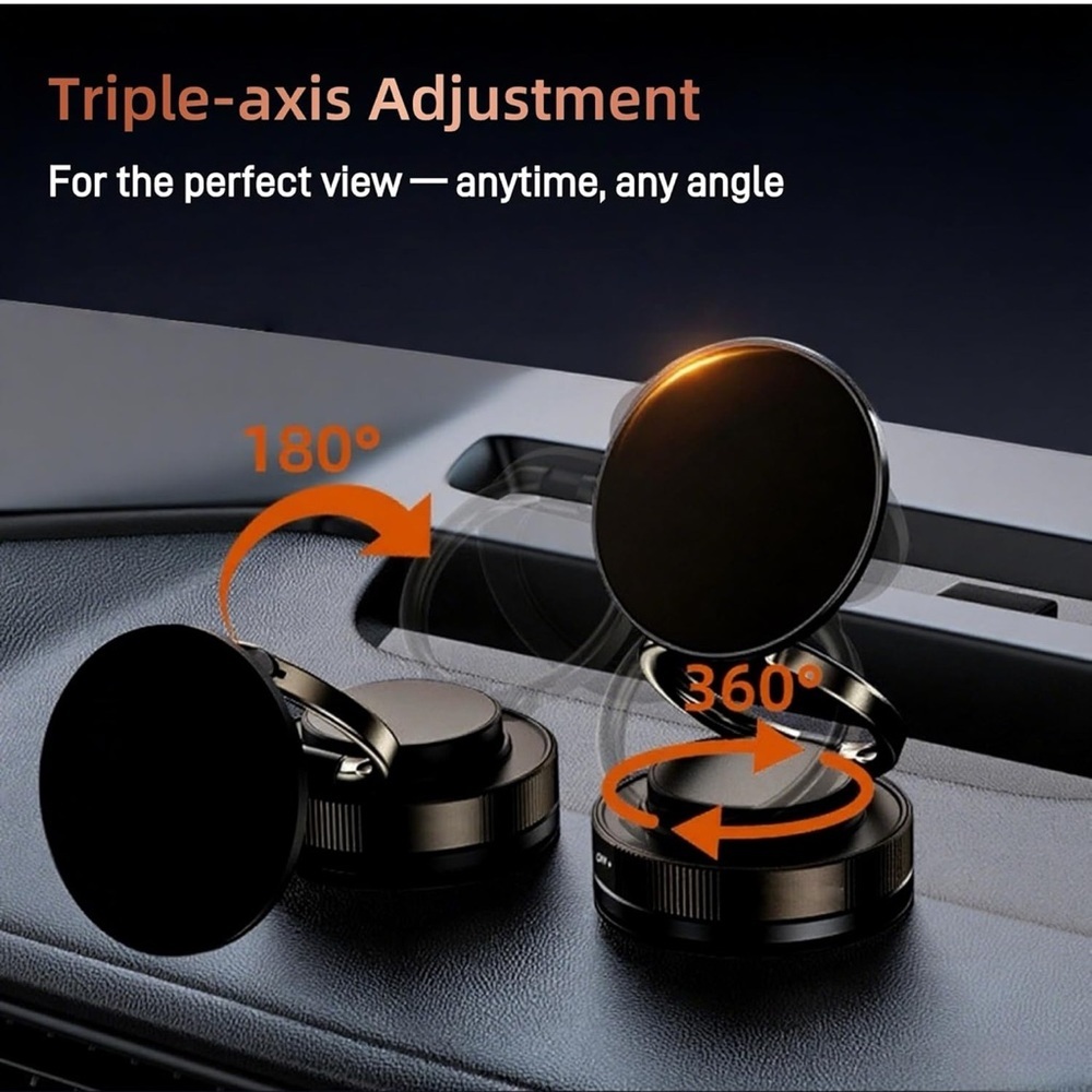 Vacuum Magnetic Suction Phone Holder, Foldable and Retractable Hands-Free - Picture 5 of 9